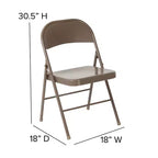 Flash Furniture Paquete de 4 Sillas Plegables Metálicas de la Serie HERCULES con Doble Refuerzo