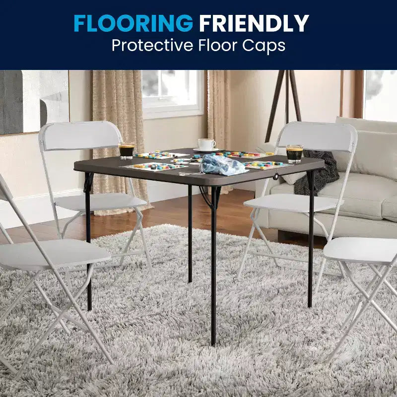 Mesa Plegable Bi-Fold Cuadrada de Plástico de 2.83 Pies de Flash Furniture con Asa de Transporte
