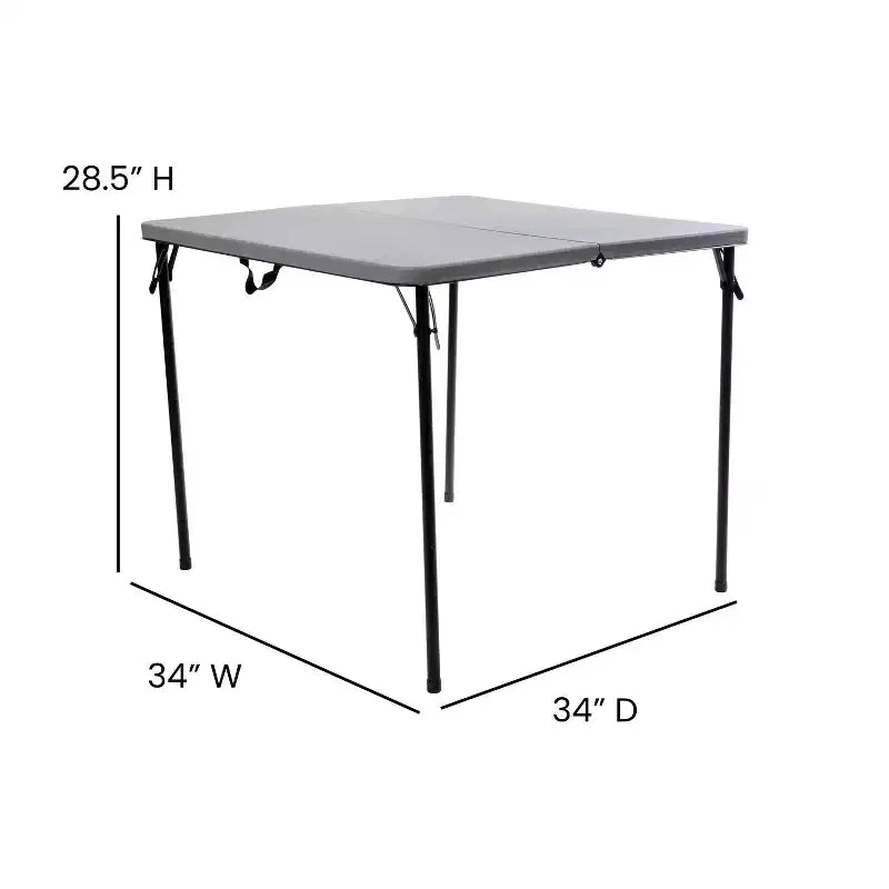 Mesa Plegable Bi-Fold Cuadrada de Plástico de 2.83 Pies de Flash Furniture con Asa de Transporte