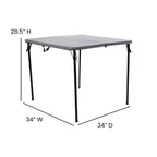 Mesa Plegable Bi-Fold Cuadrada de Plástico de 2.83 Pies de Flash Furniture con Asa de Transporte
