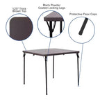 Mesa Plegable Bi-Fold Cuadrada de Plástico de 2.83 Pies de Flash Furniture con Asa de Transporte