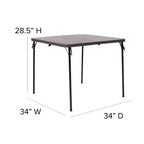 Mesa Plegable Bi-Fold Cuadrada de Plástico de 2.83 Pies de Flash Furniture con Asa de Transporte