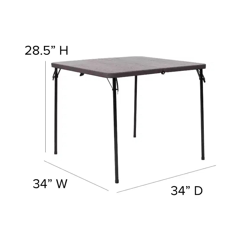 Mesa Plegable Bi-Fold Cuadrada de Plástico de 2.83 Pies de Flash Furniture con Asa de Transporte