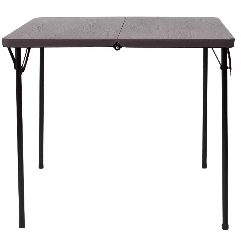 Mesa Plegable Bi-Fold Cuadrada de Plástico de 2.83 Pies de Flash Furniture con Asa de Transporte