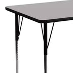 Mesa de actividades rectangular de laminado térmico Flash Furniture de 61 cm de ancho x 122 cm de largo - Patas ajustables de altura estándar