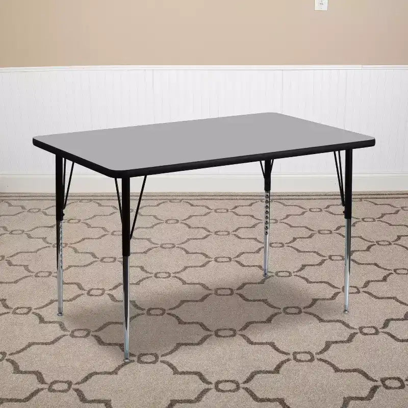 Mesa de actividades rectangular de laminado térmico Flash Furniture de 61 cm de ancho x 122 cm de largo - Patas ajustables de altura estándar