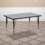 Mesa de actividades rectangular de laminado térmico Flash Furniture de 61 cm de ancho x 122 cm de largo - Patas ajustables de altura estándar