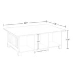 Mesa de actividades y juegos para niños RiverRidge con 6 compartimentos de almacenamiento, blanca con 2 cubos de tela