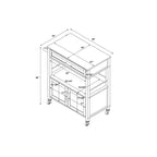 Carrito de cocina Cameron con cubierta de granito - Linon