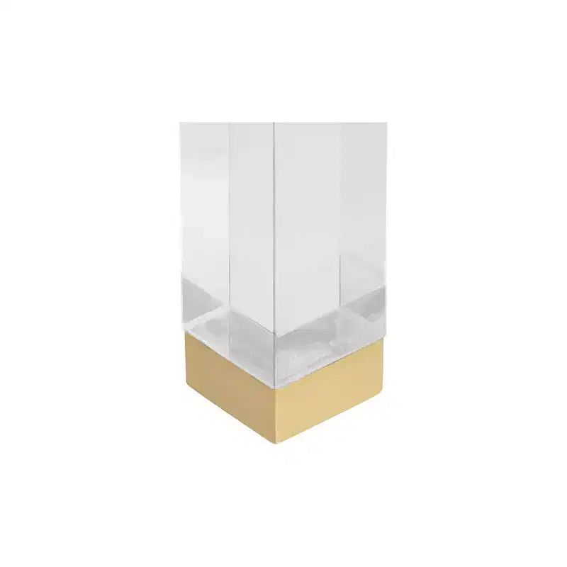 55 Downing Street Hanna Mesa Auxiliar de Acrílico Fundido Moderno de 23 1/2 x 24 Transparente Dorado para Sala de Estar, Dormitorio, Mesita de Noche, Entrada, Oficina, Hogar