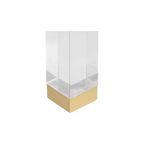 55 Downing Street Hanna Mesa Auxiliar de Acrílico Fundido Moderno de 23 1/2 x 24 Transparente Dorado para Sala de Estar, Dormitorio, Mesita de Noche, Entrada, Oficina, Hogar