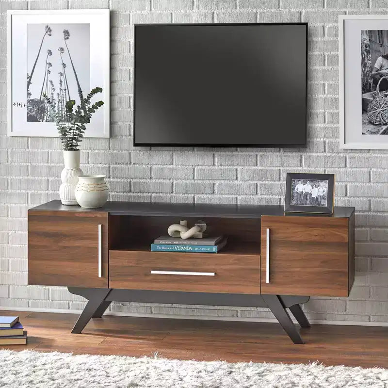 Mueble de TV moderno de mediados de siglo Ashfield para televisores de hasta 64 - Buylateral