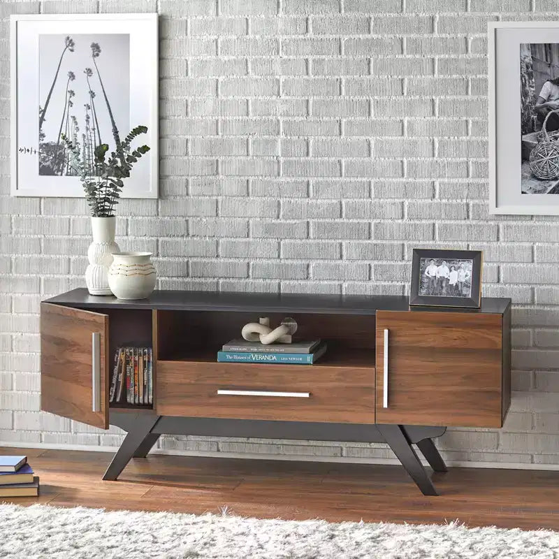Mueble de TV moderno de mediados de siglo Ashfield para televisores de hasta 64 - Buylateral