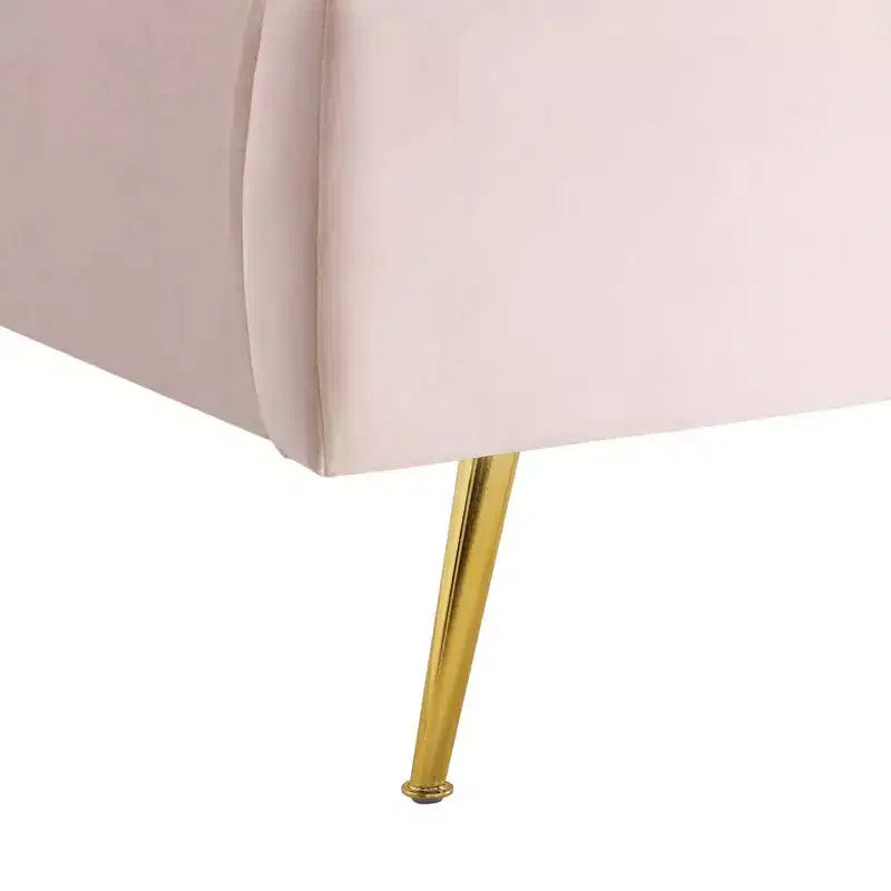 Cama de plataforma con respaldo alado de terciopelo Queen Lana Performance - Modway