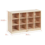ECR4Kids Armario móvil con 12 cubículos y 15 cajones delanteros, 3x4, Muebles infantiles