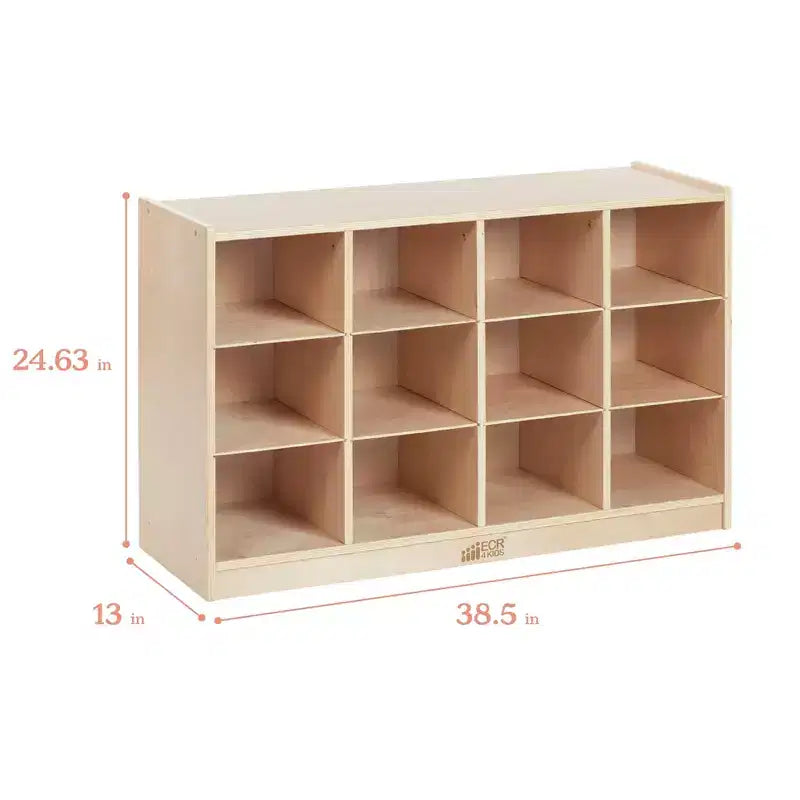 ECR4Kids Armario móvil con 12 cubículos y 15 cajones delanteros, 3x4, Muebles infantiles