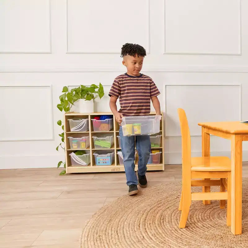 ECR4Kids Armario móvil con 12 cubículos y 15 cajones delanteros, 3x4, Muebles infantiles