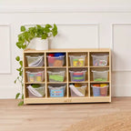 ECR4Kids Armario móvil con 12 cubículos y 15 cajones delanteros, 3x4, Muebles infantiles