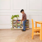 ECR4Kids Armario móvil con 12 cubículos y 15 cajones delanteros, 3x4, Muebles infantiles