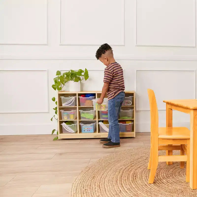 ECR4Kids Armario móvil con 12 cubículos y 15 cajones delanteros, 3x4, Muebles infantiles