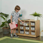 ECR4Kids Armario móvil con 12 cubículos y 15 cajones delanteros, 3x4, Muebles infantiles