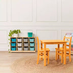 ECR4Kids Armario móvil con 12 cubículos y 15 cajones delanteros, 3x4, Muebles infantiles