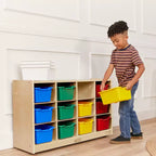ECR4Kids Armario móvil con 12 cubículos y 15 cajones delanteros, 3x4, Muebles infantiles