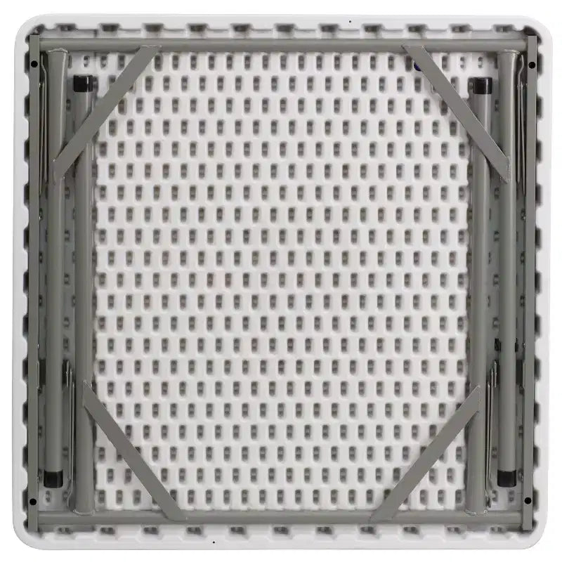 Mesa plegable de plástico blanca de granito cuadrado de 34.25 de Emma y Oliver - Mesa plegable para eventos