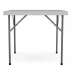 Mesa plegable de plástico blanca de granito cuadrado de 34.25 de Emma y Oliver - Mesa plegable para eventos