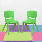 Silla escolar apilable de plástico Emma and Oliver, paquete de 2, con asiento de 30,5 cm, asientos preescolares