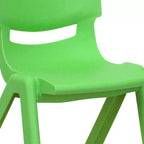 Silla escolar apilable de plástico Emma and Oliver, paquete de 2, con asiento de 30,5 cm, asientos preescolares