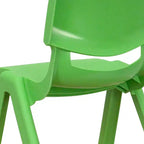 Silla escolar apilable de plástico Emma and Oliver, paquete de 2, con asiento de 30,5 cm, asientos preescolares