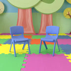 Silla escolar apilable de plástico Emma and Oliver, paquete de 2, con asiento de 30,5 cm, asientos preescolares