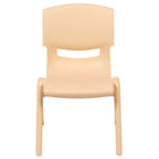 Silla escolar apilable de plástico Emma and Oliver, paquete de 2, con asiento de 30,5 cm, asientos preescolares