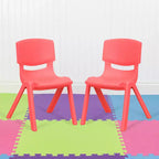 Silla escolar apilable de plástico Emma and Oliver, paquete de 2, con asiento de 30,5 cm, asientos preescolares
