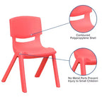 Silla escolar apilable de plástico Emma and Oliver, paquete de 2, con asiento de 30,5 cm, asientos preescolares
