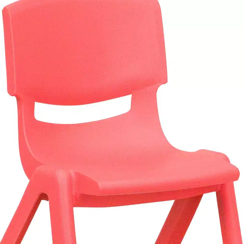 Silla escolar apilable de plástico Emma and Oliver, paquete de 2, con asiento de 30,5 cm, asientos preescolares