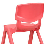 Silla escolar apilable de plástico Emma and Oliver, paquete de 2, con asiento de 30,5 cm, asientos preescolares