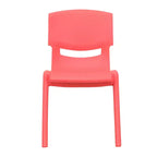 Silla escolar apilable de plástico Emma and Oliver, paquete de 2, con asiento de 30,5 cm, asientos preescolares