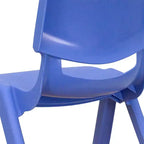 Silla escolar apilable de plástico Emma and Oliver, paquete de 2, con asiento de 30,5 cm, asientos preescolares