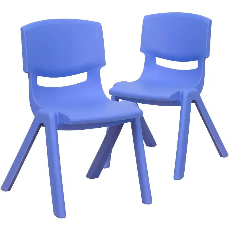 Emma and Oliver 2 Pack Plastic Stackable School Chair with 12H Seat, Preschool Seating