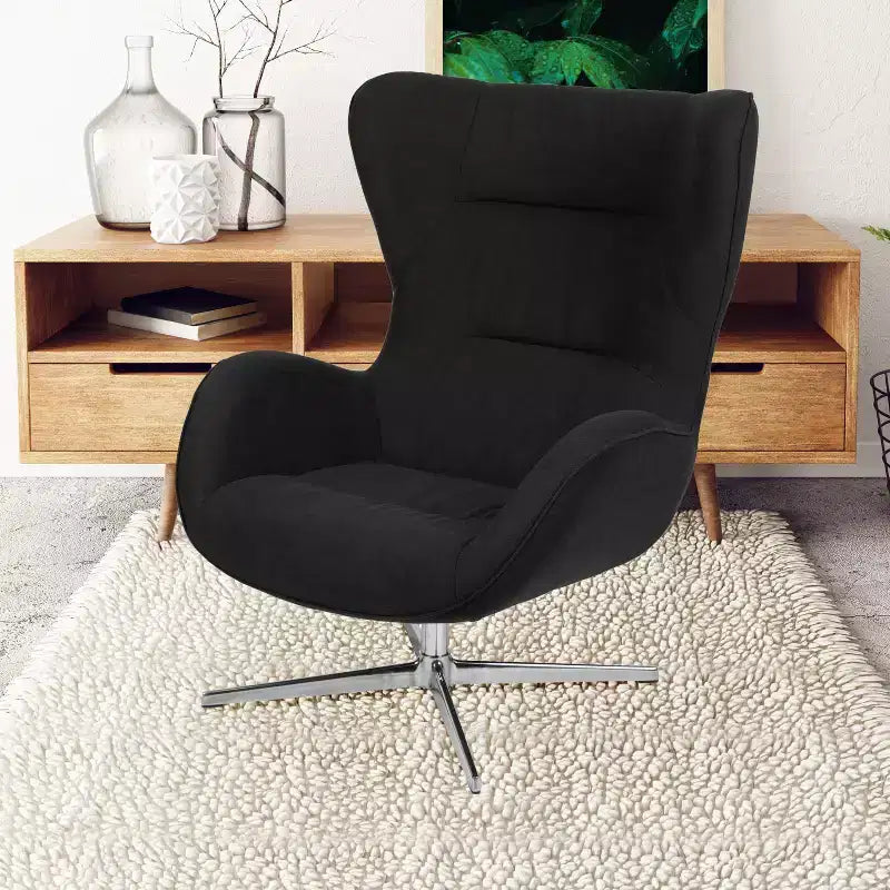 Sillón decorativo retro Emma y Oliver Home and Office giratorio con alas