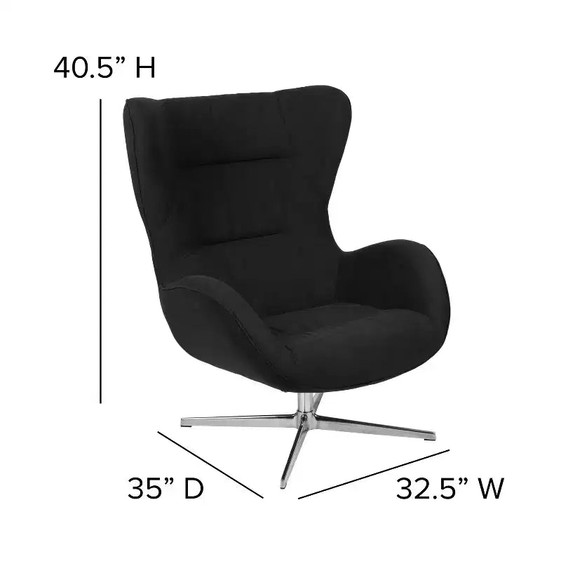 Sillón decorativo retro Emma y Oliver Home and Office giratorio con alas