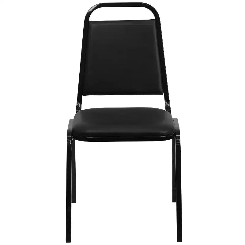 Silla de comedor apilable trasera trapezoidal Emma and Oliver - Asiento de 1.5" de grosor