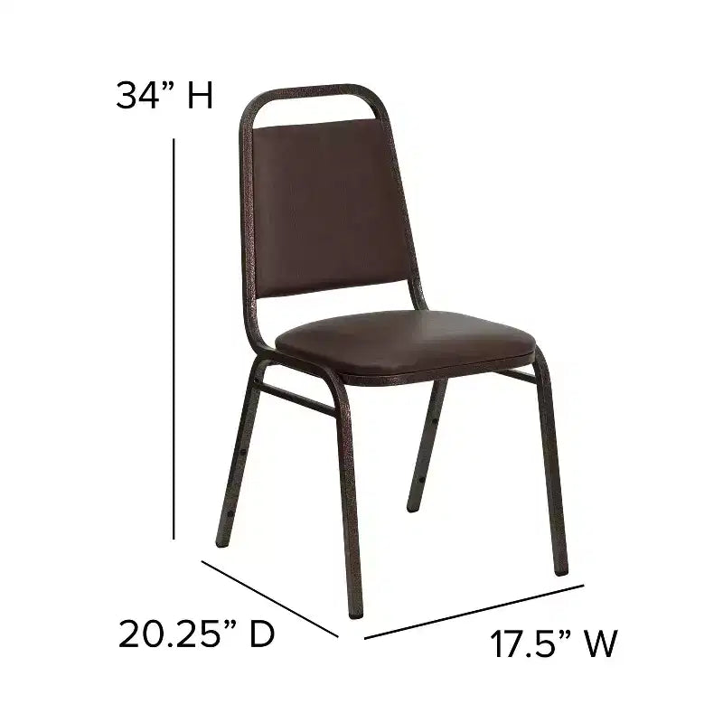 Silla de comedor apilable trasera trapezoidal Emma and Oliver - Asiento de 1.5" de grosor