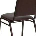 Silla de comedor apilable trasera trapezoidal Emma and Oliver - Asiento de 1.5" de grosor