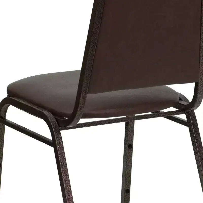 Silla de comedor apilable trasera trapezoidal Emma and Oliver - Asiento de 1.5" de grosor