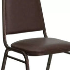 Silla de comedor apilable trasera trapezoidal Emma and Oliver - Asiento de 1.5" de grosor