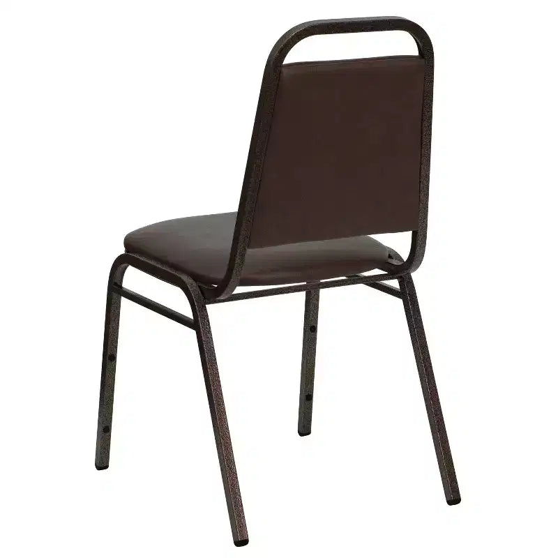 Silla de comedor apilable trasera trapezoidal Emma and Oliver - Asiento de 1.5" de grosor