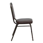 Silla de comedor apilable trasera trapezoidal Emma and Oliver - Asiento de 1.5" de grosor